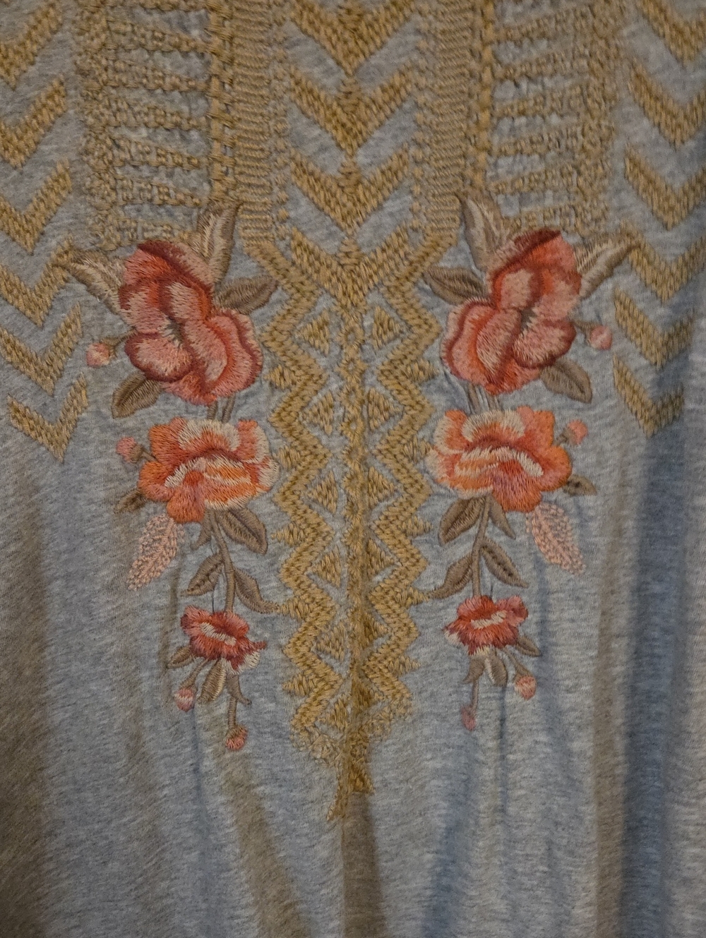 Johnny Was Grey Short Sleeved Tunic XL - Picture 5 of 8